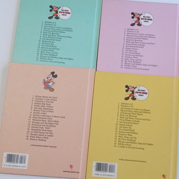 VTG Walt Disney Fun-To-Learn Library Volume Set 1983 Bantam Books Lot of 8 - Picture 13 of 13
